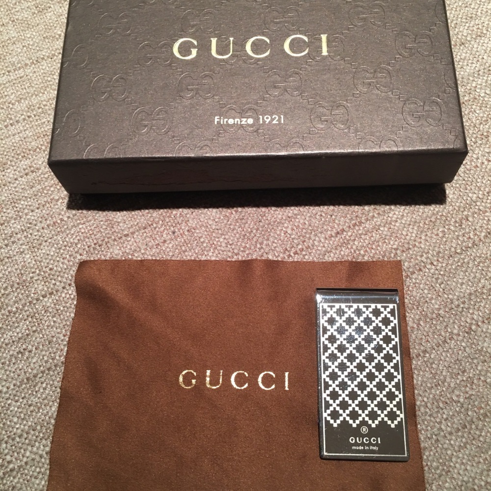 Gucci Authentic Diamanté Pattern Money Clip